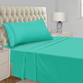 Mejoroom Twin Sheet Set - Hotel Collection Twin Sheets - Bedding Sheets & Pillowcases with Deep Pocket Fitted Sheet, Breathable, Wrinkle & Fade Resistant - 3 Piece(Mint)