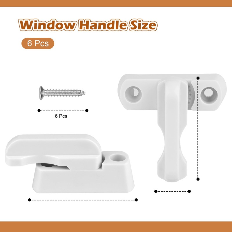 Pack of 6 Window Lock White Window Lock Burglary Protection