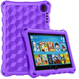 8 inch 2020/2022 Tablet Cases Cover for Kids-DiHines Kids-Proof Light Weight Protective Case with for 8 inch Tablet 2020/2022 for Girls/Boys(Purple)