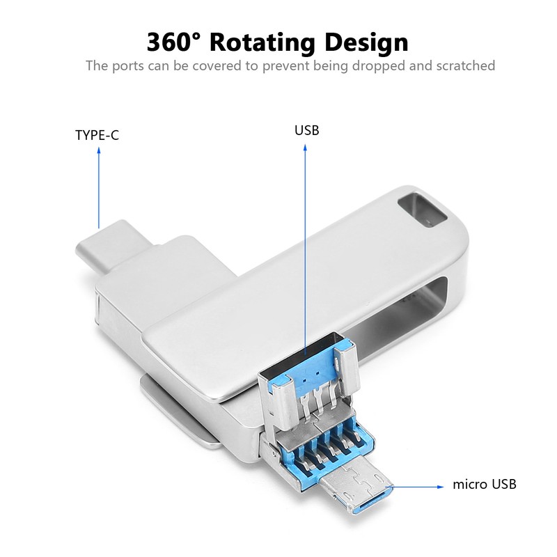 Yvonne U Disk OTG 3‑Port Flash Drive USB3.0 High Writing