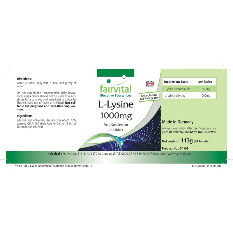 Fairvital High Dose Lysine – 1000 mg – High Dose
