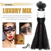 MYMENU Masquerade Mask for Women Shiny Rhinestone Metal Mask Venetian