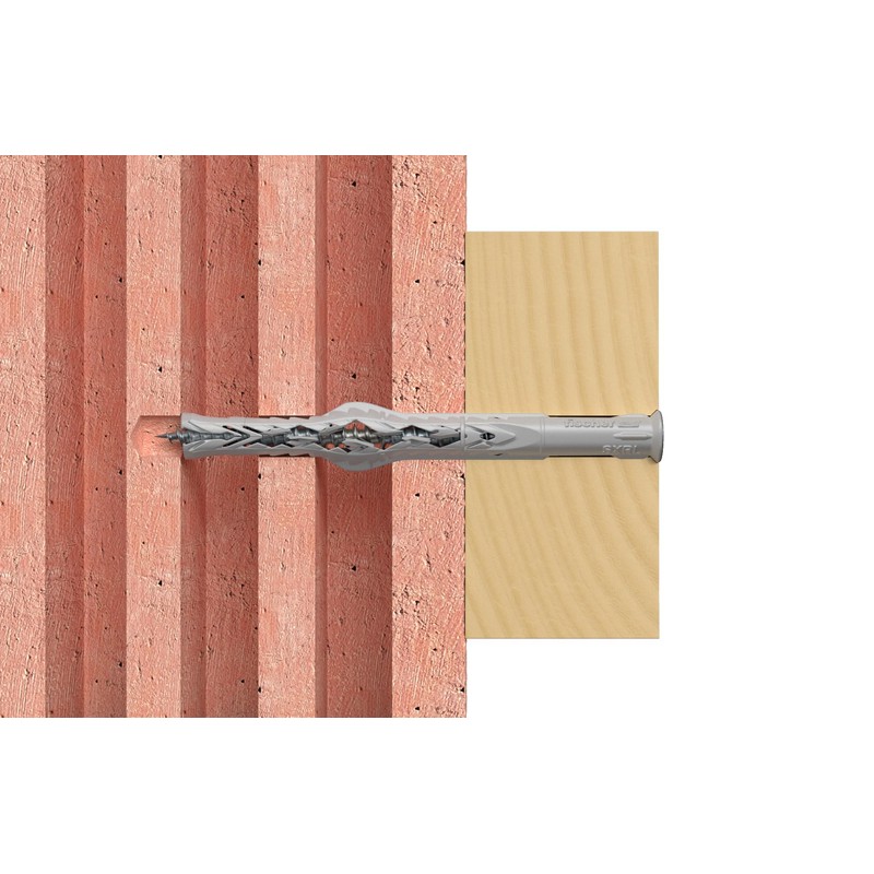 Fischer long shaft dowel multiple anchoring depths for attaching facades,