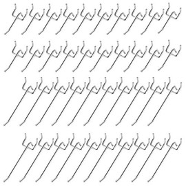 Jubaopen 40PCS Pegboard Hooks Assortment Pegboard Hooks Board Hooks Panel Display Accessories Metal Pegboard Hooks for Supermarket Store Living Room Kitchen Home(10 cm and 5 cm)