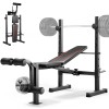600LBS Multi-Function Weight Bench Set with Squat Rack for Full