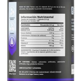Selenio de 240 Cápsulas. Ingredientes naturales: con Vitamina E para mayor absorción. Selenium Complex B Life