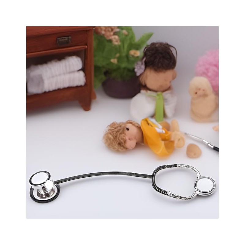 LOGOFUN Dollhouse Stethoscope Set 1:12 Scale Miniature Doctor Tools Mini