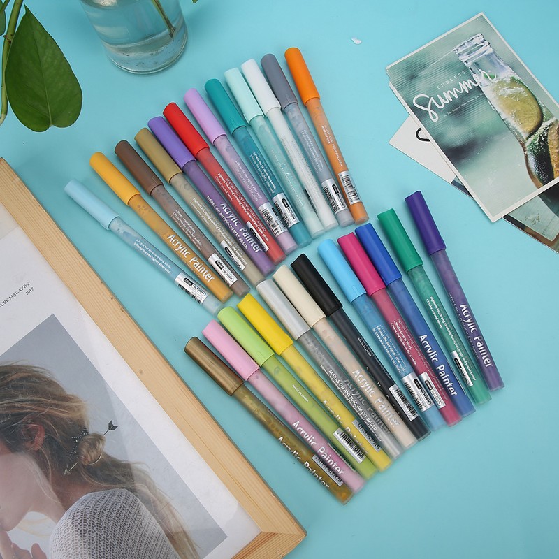 Coloured Acrylic Marker Pen Kit Non Toxic Water Based Painting