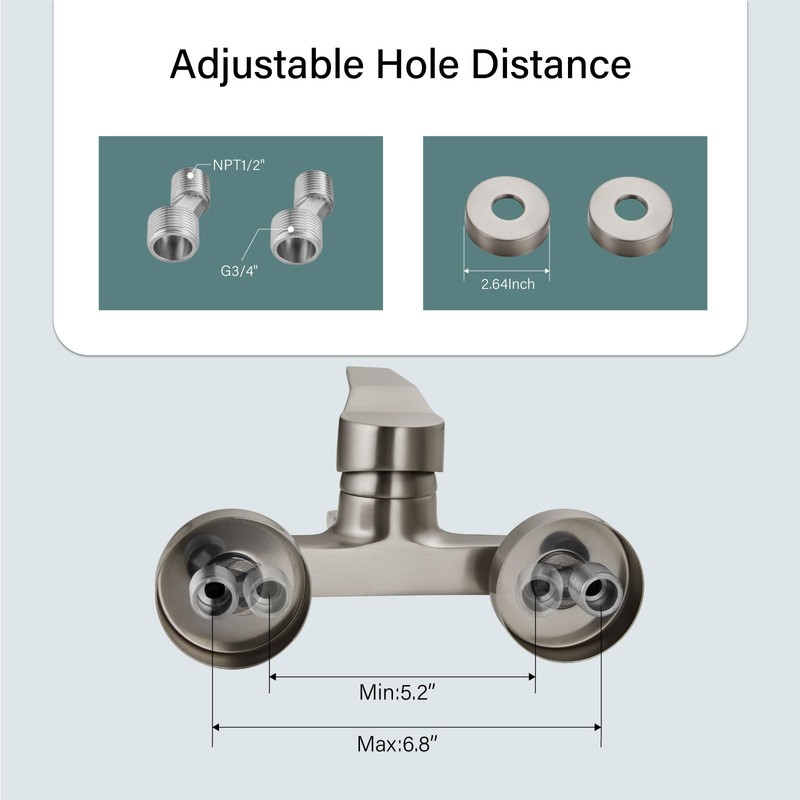 Aolemi Wall Mount Bathtub Faucet with Handheld Sprayer Wall Mounted