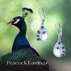 Peacock Earrings 925 Sterling Silver Peacock Earrings for Women Moonstone