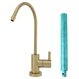 Metpure Water Filtration Faucet Reverse Osmosis Non Air Gap Drinking Water Filtration System Water Dispenser Spout (Brushed Gold) Euro Style with Drinking Water Faucet Wrench RO-FW148