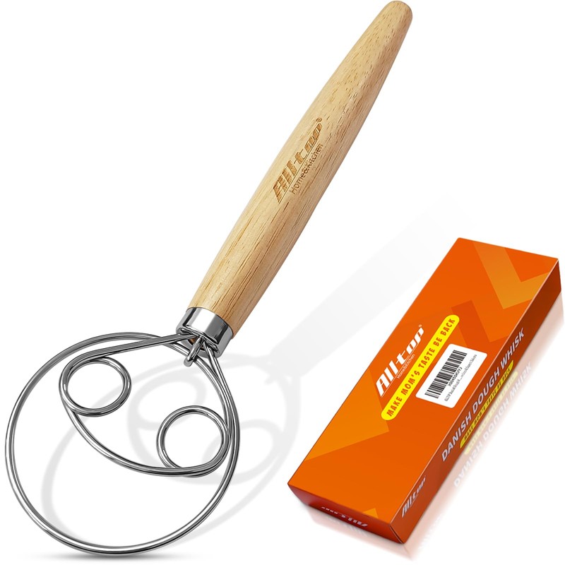 ALLTOP Danish Dough Whisk - Ultimate Dutch Mixer Hand Utensil