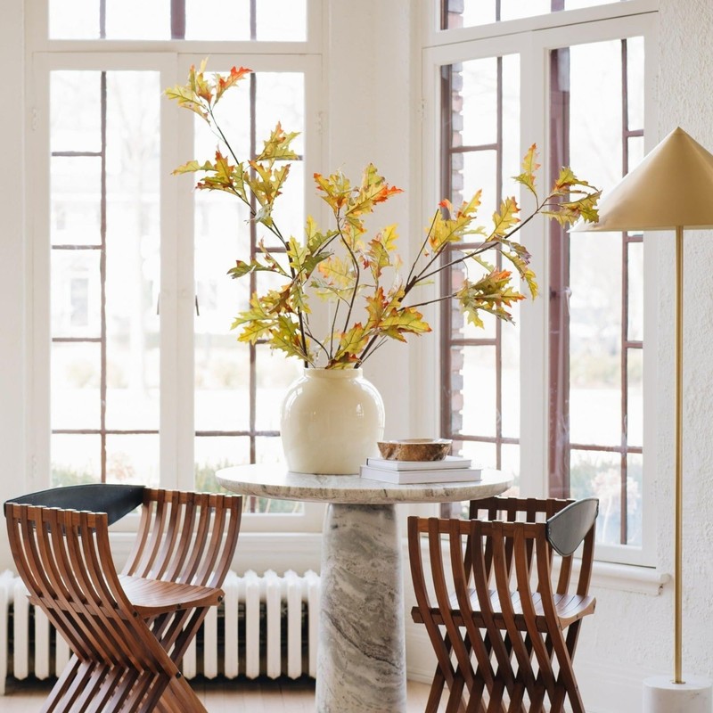 Afloral Large Tabletop Cream Glossy Ceramic Vase - 10.5"