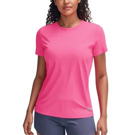 Sport Shirts for Women Quick Dry(Hot Pink,L)