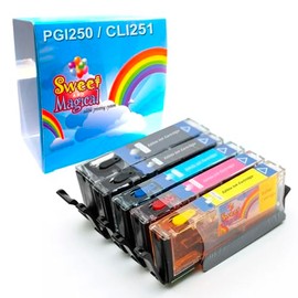 S&M 250/251 5 Pack cartridges Compatible for CAN-ON Printer,Wafer or Frosting Paper