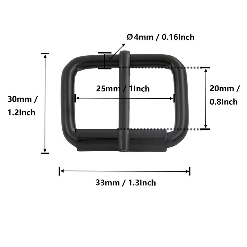BIKICOCO 1'' x 4/5'' Roller Pin Buckles Handmade Hardware for