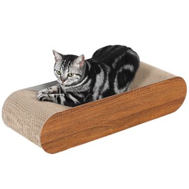 Cat Scratcher, Cardboard Lounge Bed, Bone Shape Design, Recyclable Corrugated Scratching Pad, Stable and Durable, Furniture Protector, Reversible, Brown