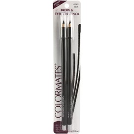 COLORMATES Duo Brow & Eyeliner Pencil - Black 2 ct (Pack of 4)