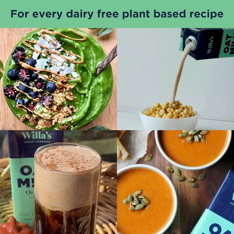 Willa's Organic Oat Milk - Unsweetened Original Oatmilk, Non-GMO, Shelf