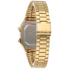 Casio - A178WGA-1A - Vintage - Unisex Watch - Digital Quartz - LCD Dial - Gold Plated Steel Strap, LCD/Gold, Bracelet