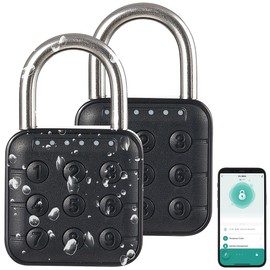 Xcase Bluetooth Cellar Lock: Set of 2 Metal Padlocks, Combination Code, App, Bluetooth 5, IP67 (Suitcase Lock Combination Lock, Box Lock)