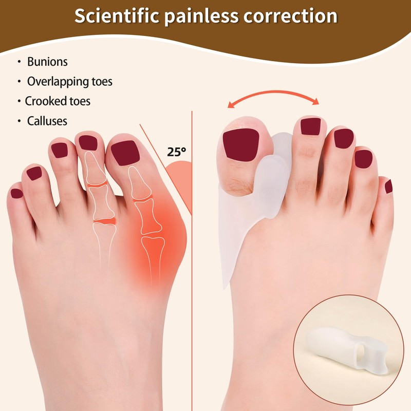 Bunion Cushion Protector and Big Toe Separator FOYOLO 8 Pack