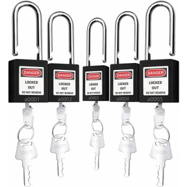 Lockout Tagout Lock - 5 Loto Safety Padlocks for Lock Out Tag Out Stations and Devices