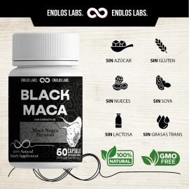 Maca Negra 60 | Precursor Testosterona | Testo Vegano (6) Sin Sabor