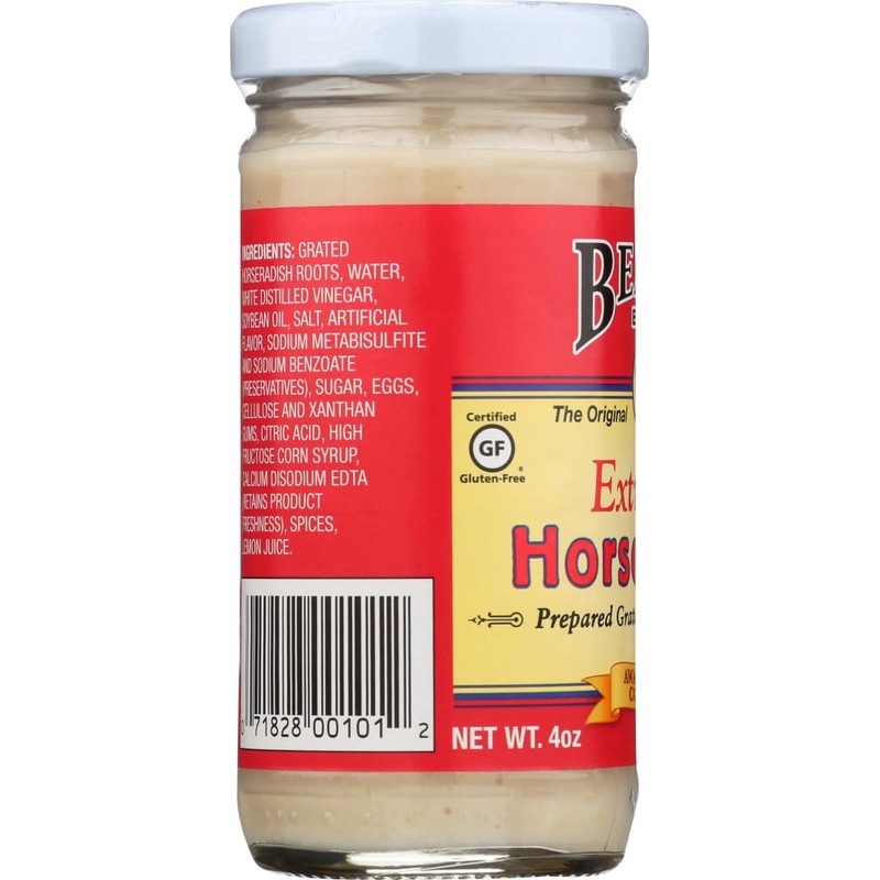 Beaver Brand Extra Hot Horseradish 4 oz glass jar (Pack