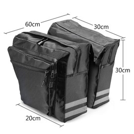 ASANMU Bicycle Bag for Pannier Rack, Bicycle Rear Pannier Rack, Bicycle Bag Double Bag, Multifunction Waterproof Pannier Rack Bag with Reflective Strips, Bicycle Saddle Bags