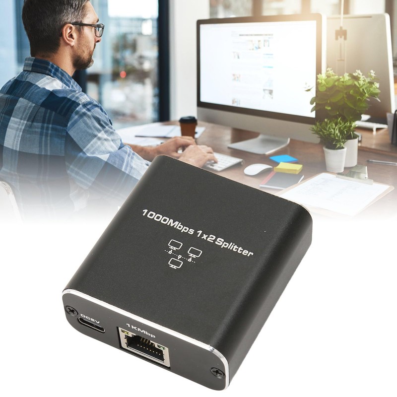 2 Port Gigabit Unmanaged Ethernet Switch, 1000Mbps 1 in 2