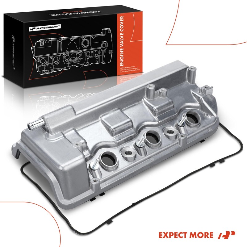 A-Premium Aluminum Rear Engine Valve Cover, with Gasket, Compatible with