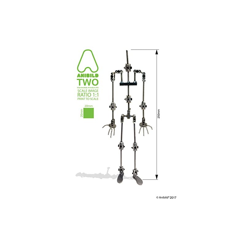 Anibild® TWO Intermediate Diy Studio Stop Motion Armature Kits Metal