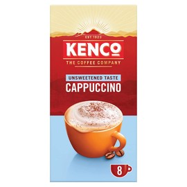 Kenco Cappuccino Unsweetened Instant Coffee Sachets (Pack of 5, Total 40 Sachets)