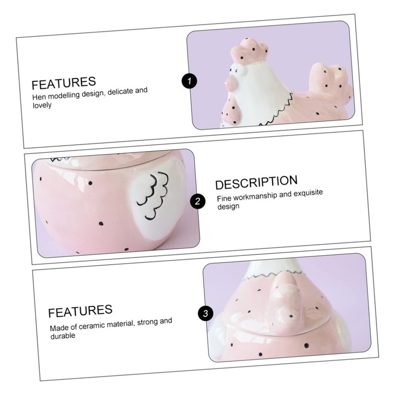 PACKOVE American Style Ceramic Trinket Holder Small Chicken Cookie Jar