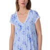 Eileen West Womens Short Cap Sleeve Sleepshirt, Blue Ground Rose