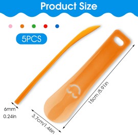 Prasacco 5 Packs Plastic Shoe Horns, 5.91 Inch Shoe Horns for Men Women Portable Travel Shoe Horns Short Shoehorns Durable Shoe Spoon Shoe Helper for Men Women Seniors Kids