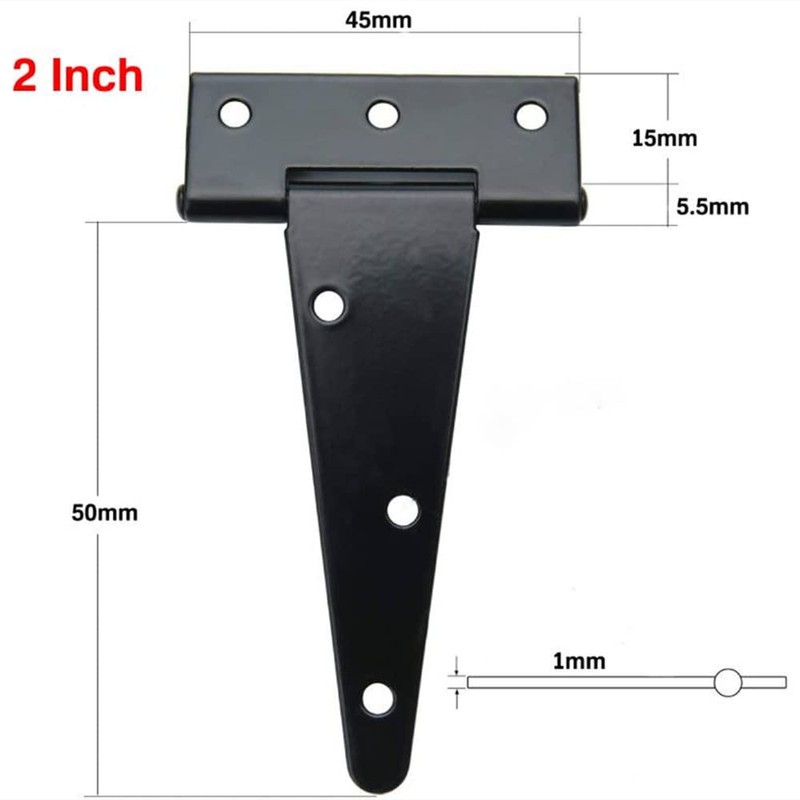 6 Pack Heavy Duty Tee Hinge, 50mm 2 Inch T