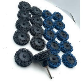 SIGNI Quick Change Poly Strip & Clean Rolok Disc for Rust and Paint Removal on Metal and Wood (2 inch, 10 Black+10 Blue+pad)