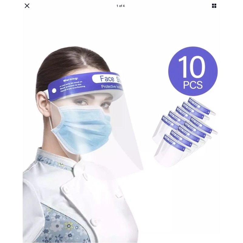 Unbranded Safety Full Face Shield Guard Clear Protector Anti-Fog (10