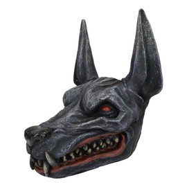 Ebros Gift Ancient Egyptian Underworld Macabre Zombie Jackal God Anubis Head Figurine Gods of Egypt Deity of The Dead Mummification and Afterlife Sculpture