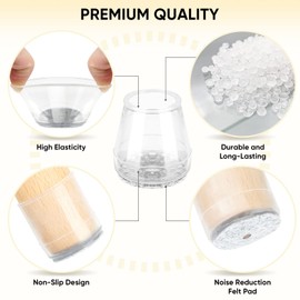 BALEINE Silicone Chair Leg Floor Protectors, Stool Leg Protectors Cap, Chair Leg Caps for Hardwood Floors (Clear-24pcs, Round S)