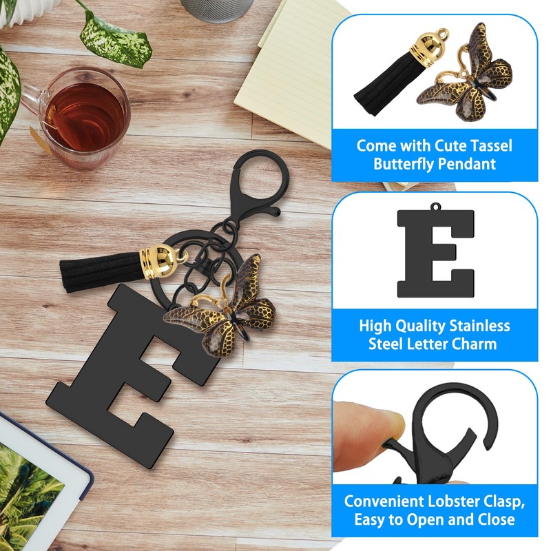 Vadaka Alphabet Initial Letter Keychain Initial Letter Keyring Tassel Pendant