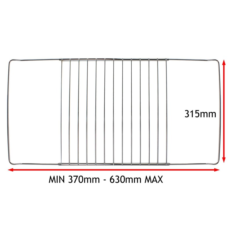 SPARES2GO Extendable Width Stainless Steel Shelf for Flavel Oven Cooker