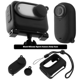 The Lord of the Tools Silicone Protective Case Silicone Protective Cover Kit Action Camera Protective Case Compatible with Insta360 GO 3 Action Camera Protector Accessory, Black
