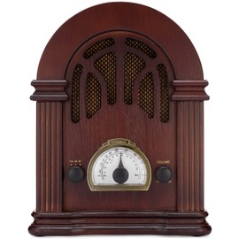 ClearClick Retro AM/FM Radio with Bluetooth - Classic Wooden Vintage Retro Style Speaker
