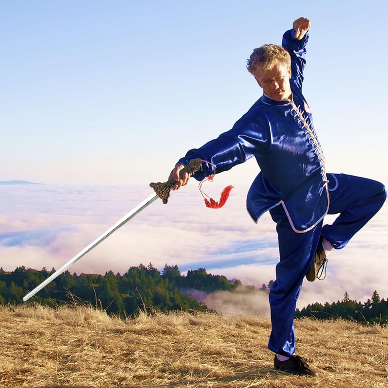 KSVFTB Retractable Sword, Stainless Steel Dull Toy Sword, Red