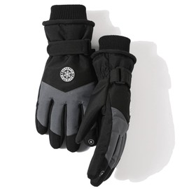 Croogo Waterproof Breathable Snowboard Gloves Insulated Warm Winter Snow Gloves Windproof Ski Gloves,Black/Dark Gray-ST05-L