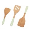 3Pcs Wooden Spatula Set Heat Resistant Light Weight Kitchen Cooking