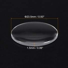 HARFINGTON 3pcs Watch Glass Lens 23.5mm Dia 1.5mm Thickness Single Dome Round Clear Crystal Lens Watch Replacement Parts for Watchmaker Repair
